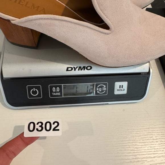 Thelma Suede Mule Heels Womens US 7.5-8 Light Pink Italian Leather Slip On - Picture 9 of 9